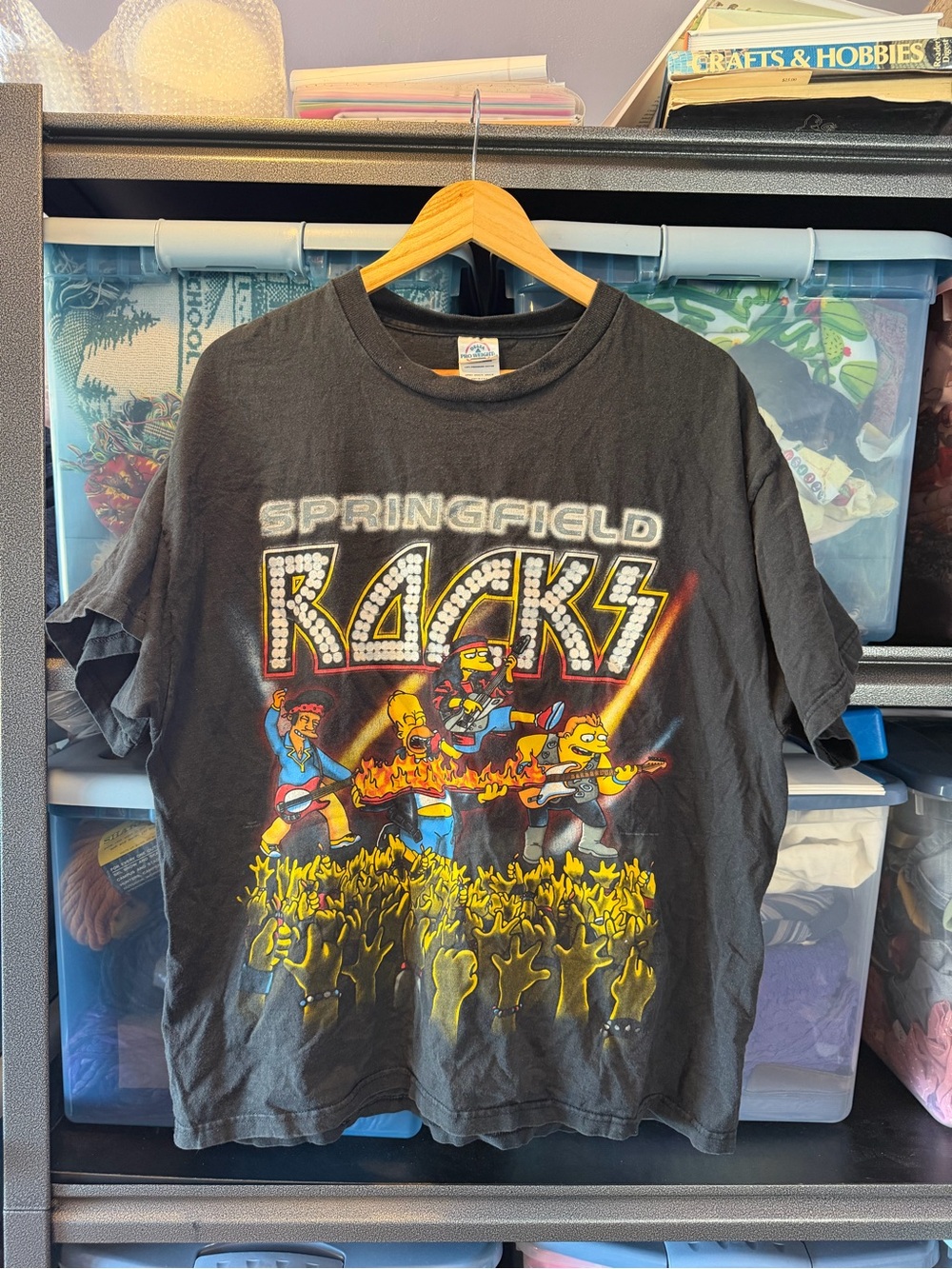 Vintage Simpsons Collectible Delta Black Springfield Racks Graphic Tee XL